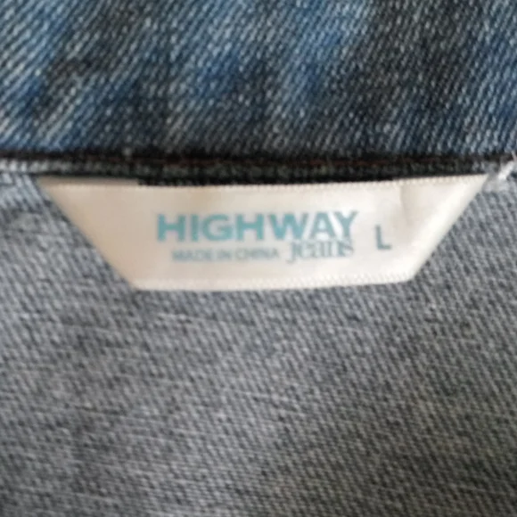 Highway Jeans Distressed Denim Jacket Size L - Picture 8 of 11